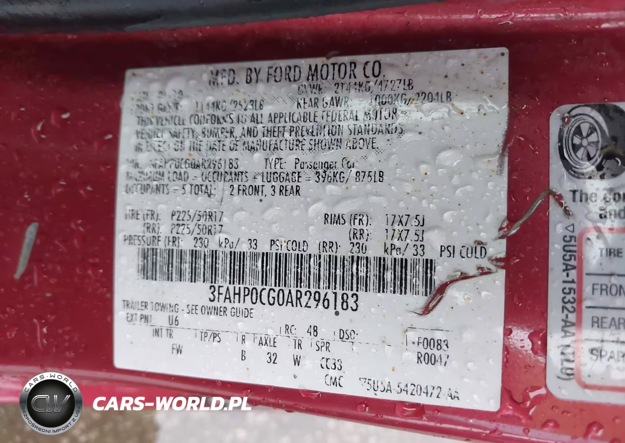 2010 Ford Fusion Sel VIN:3FAHP0CG0AR296183 - 9