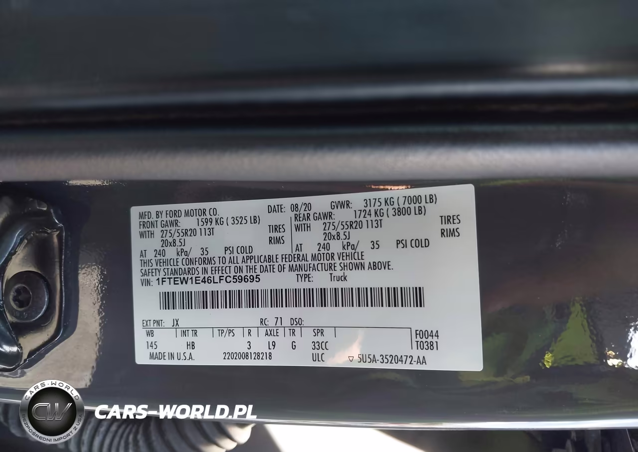 2020 Ford F-150 Lariat VIN:1FTEW1E46LFC59695 - 9