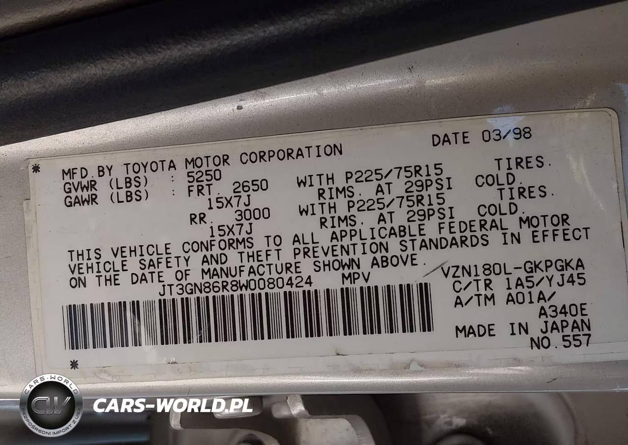 1998 Toyota 4Runner Sr5 V6 VIN:JT3GN86R8W0080424 - 9