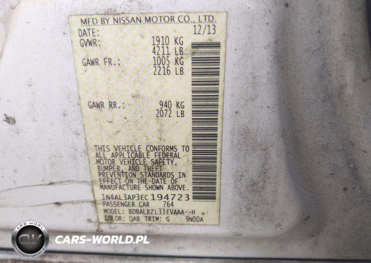 2014 Nissan Altima 2.5 S VIN:1N4AL3AP3EC194723 - 9