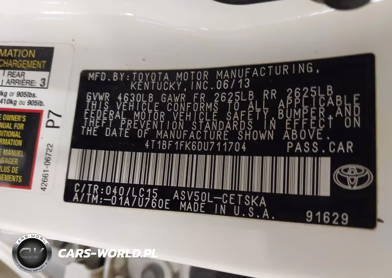 2013 Toyota Camry Se VIN:4T1BF1FK6DU711704 - 9