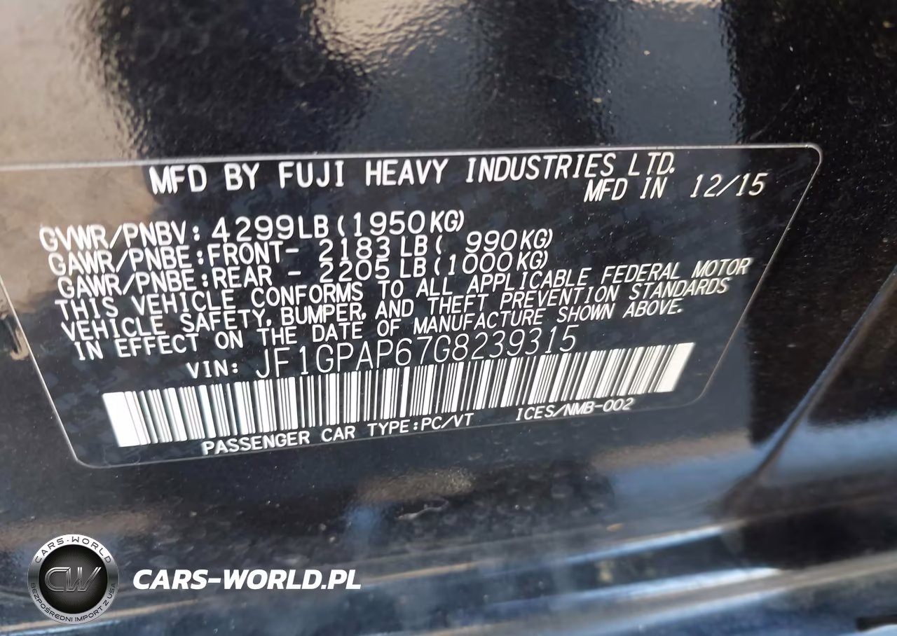 2016 Subaru Impreza 2.0I Sport Premium VIN:JF1GPAP67G8239315 - 9