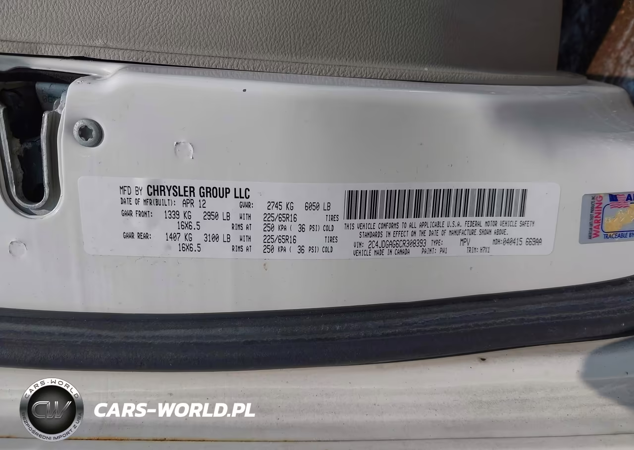 2012 Ram Cargo C-V VIN:2C4JDGAG6CR308393 - 9