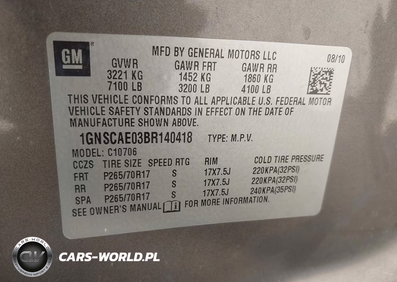 2011 Chevrolet Tahoe Ls VIN:1GNSCAE03BR140418 - 9
