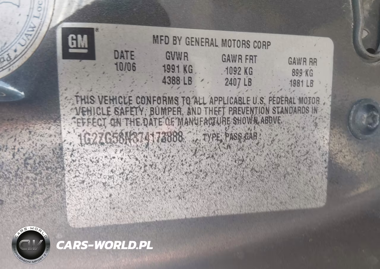 2007 Pontiac G6 VIN:1G2ZG58N374173888 - 9