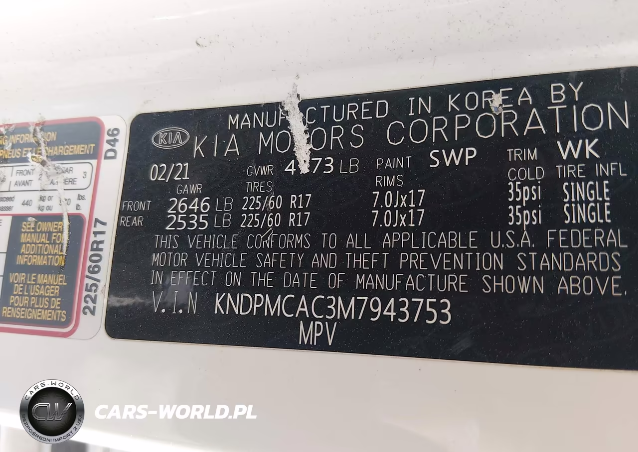 2021 Kia Sportage Lx VIN:KNDPMCAC3M7943753 - 9