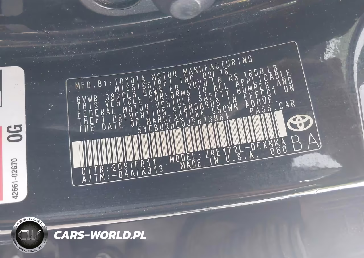 2018 Toyota Corolla Le VIN:5YFBURHE0JP813864 - 9