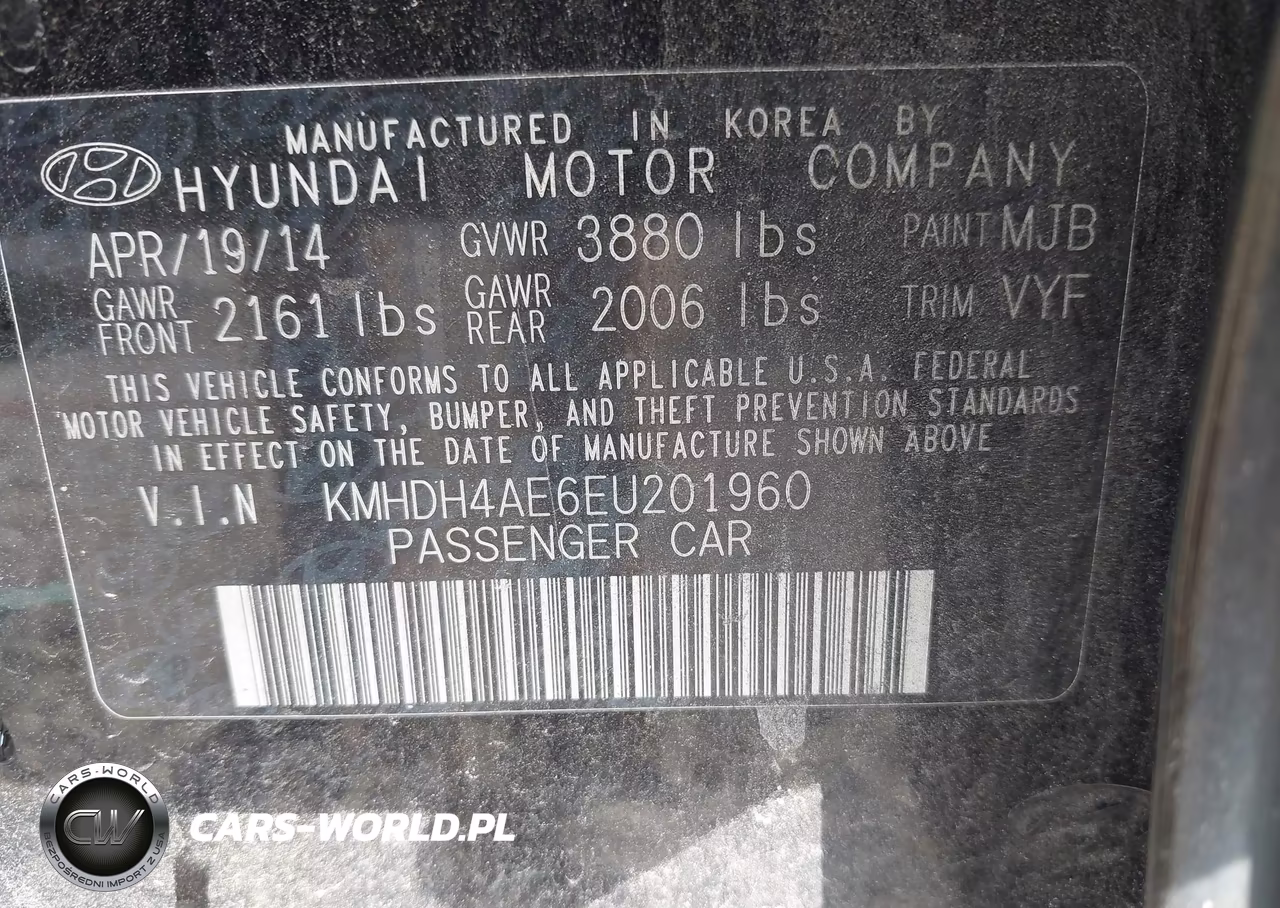 2014 Hyundai Elantra Limited VIN:KMHDH4AE6EU201960 - 9