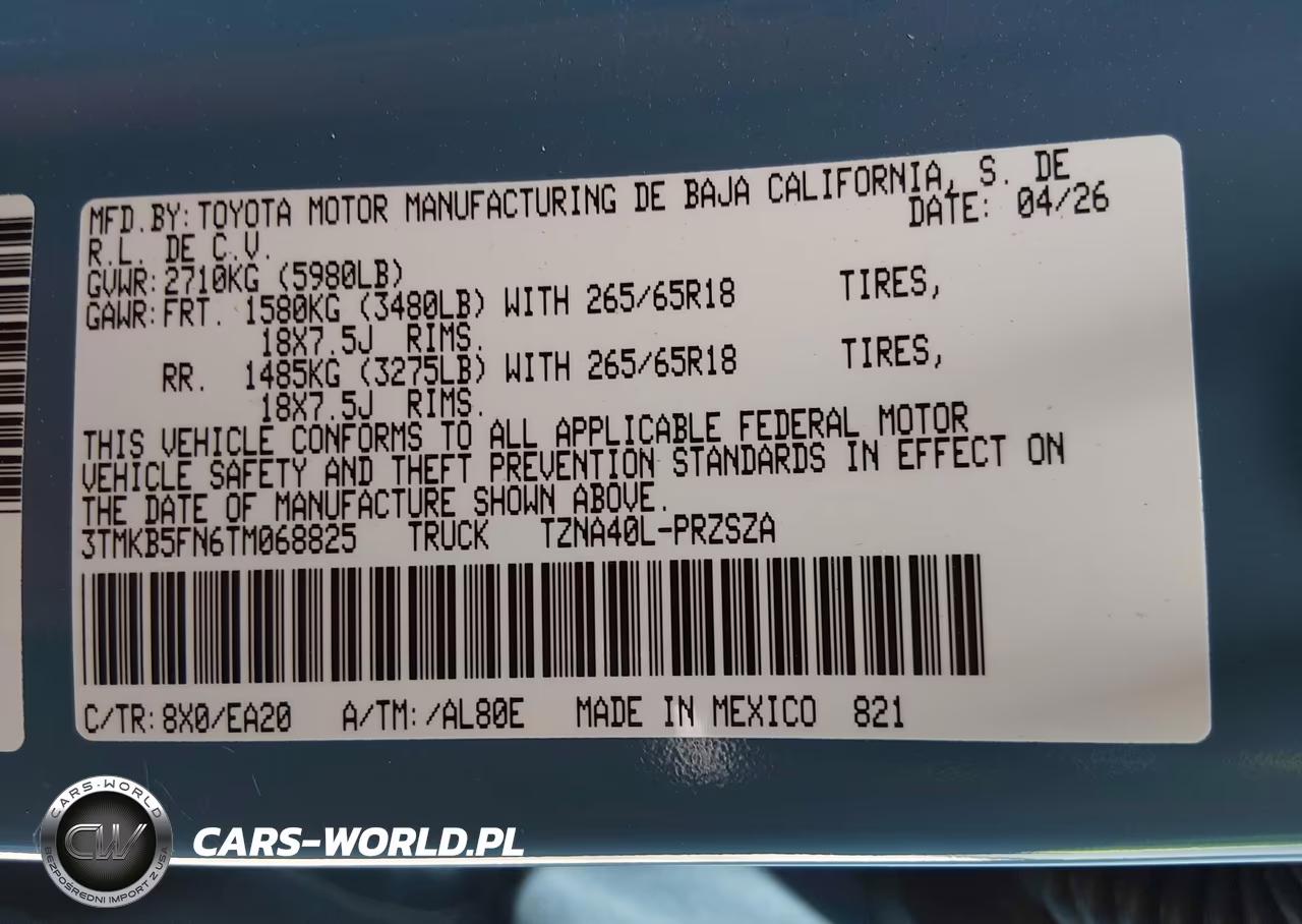 2026 Toyota Tacoma VIN:3TMKB5FN6TM068825 - 9