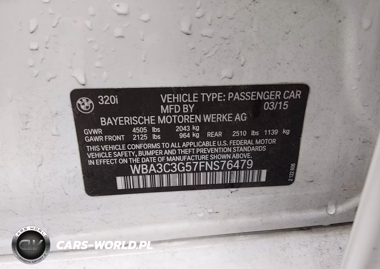 2015 BMW 320I xDrive VIN:WBA3C3G57FNS76479 - 9