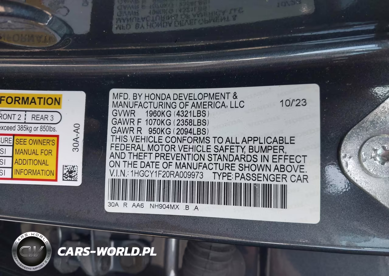 2024 Honda Accord Lx VIN:1HGCY1F20RA009973 - 9
