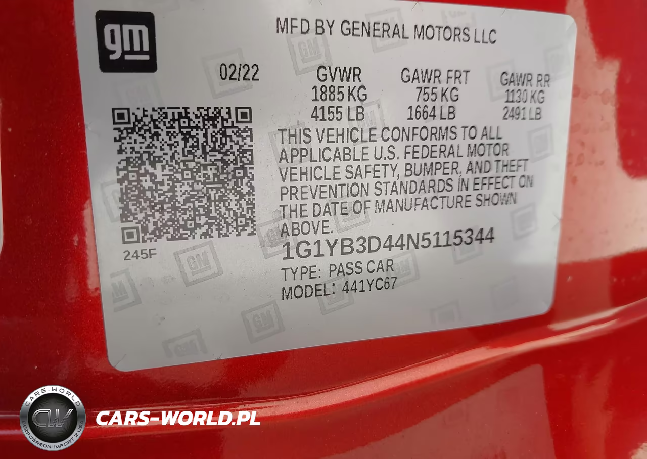 2022 Chevrolet Corvette Stingray Rwd 2Lt VIN:1G1YB3D44N5115344 - 9