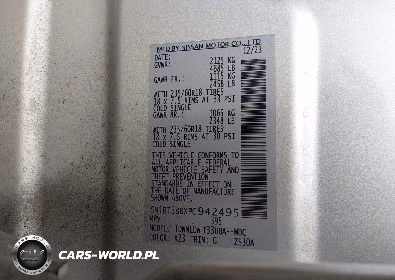 2023 Nissan Rogue Sv Intelligent Awd VIN:5N1BT3BBXPC942495 - 9