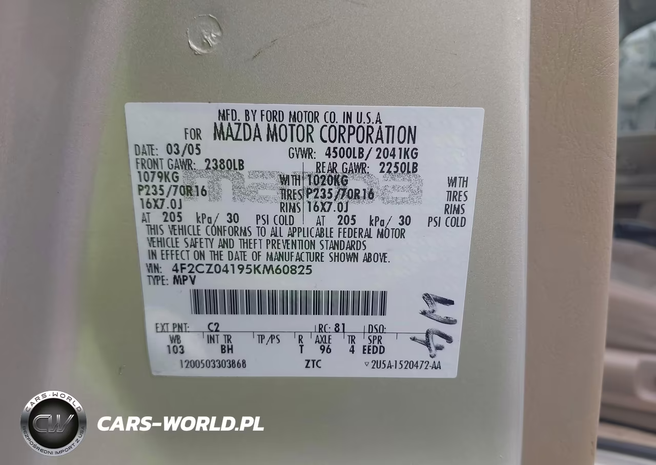 2005 Mazda Tribute S VIN:4F2CZ04195KM60825 - 9