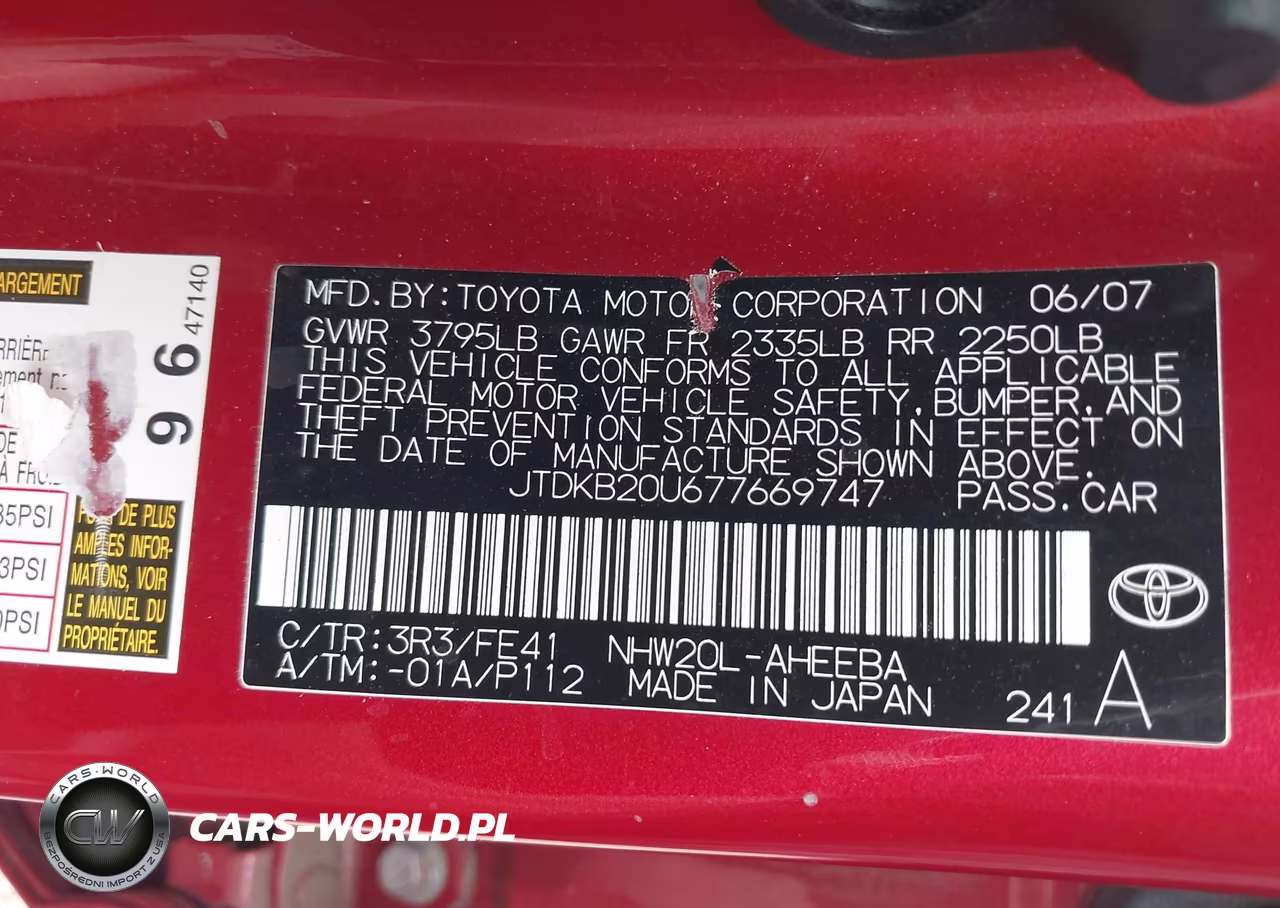 2007 Toyota Prius Touring VIN:JTDKB20U677669747 - 9