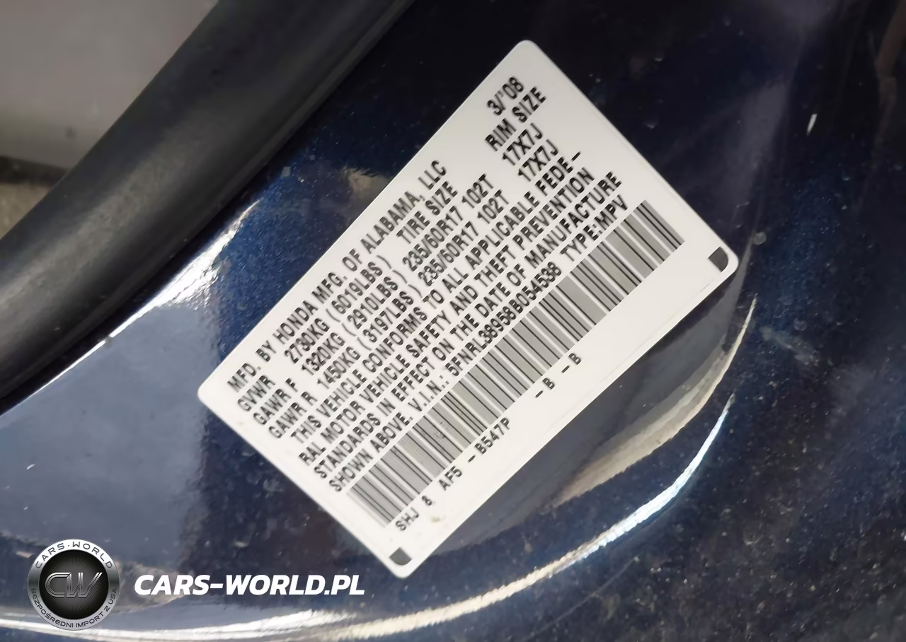 2008 Honda Odyssey Touring VIN:5FNRL38958B054538 - 9