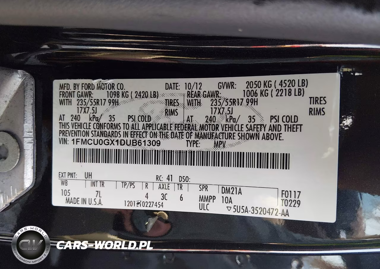 2013 Ford Escape Se VIN:1FMCU0GX1DUB61309 - 9