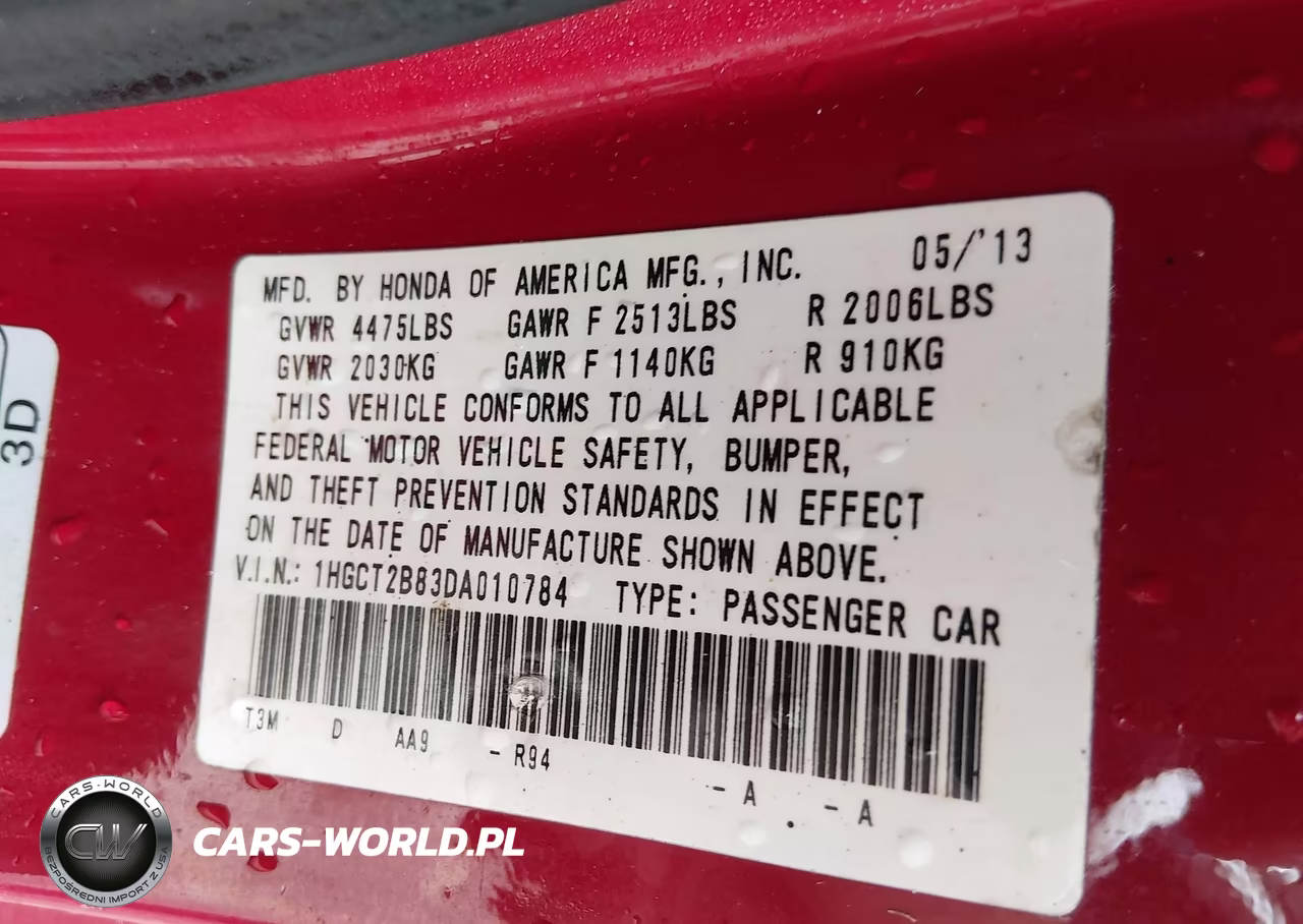 2013 Honda Accord Ex-L V-6 VIN:1HGCT2B83DA010784 - 8