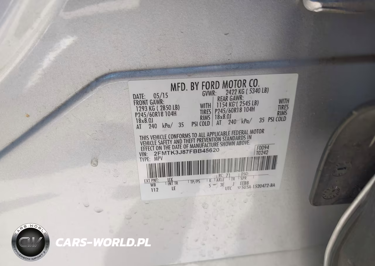 2015 Ford Edge Sel VIN:2FMTK3J87FBB45620 - 9