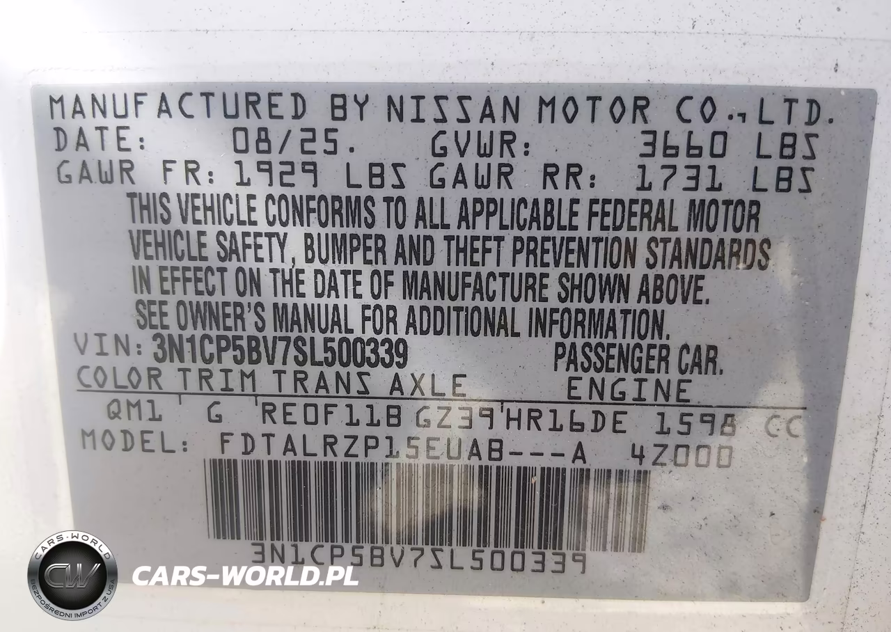 2025 Nissan Kicks Play S VIN:3N1CP5BV7SL500339 - 9