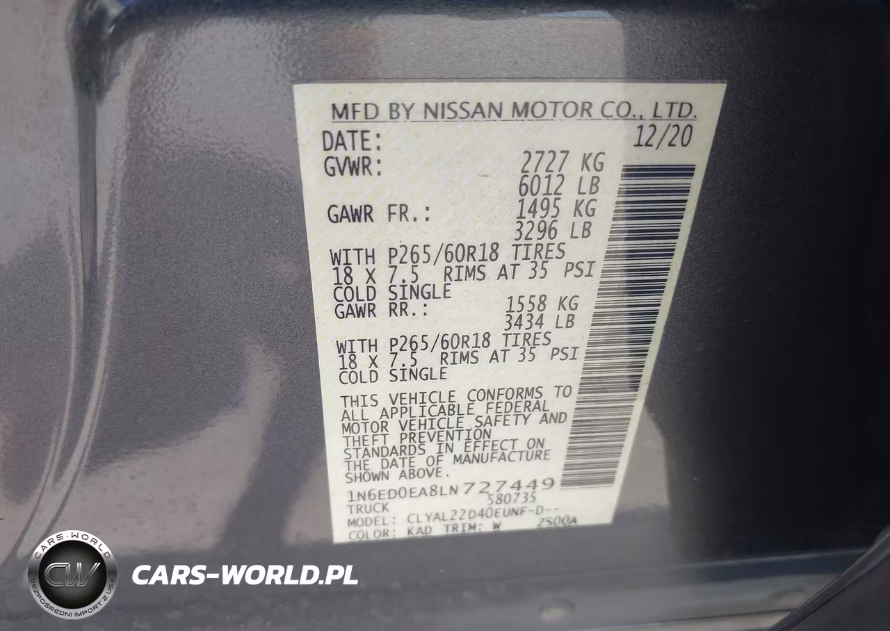 2020 Nissan Frontier Sv 4X2 VIN:1N6ED0EA8LN727449 - 9