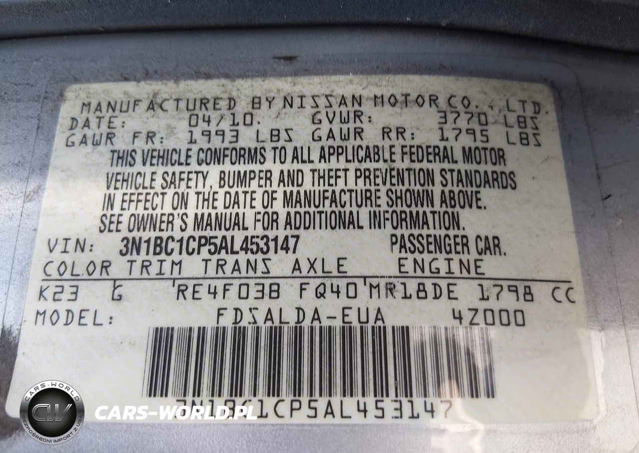 2010 Nissan Versa 1.8S VIN:3N1BC1CP5AL453147 - 9