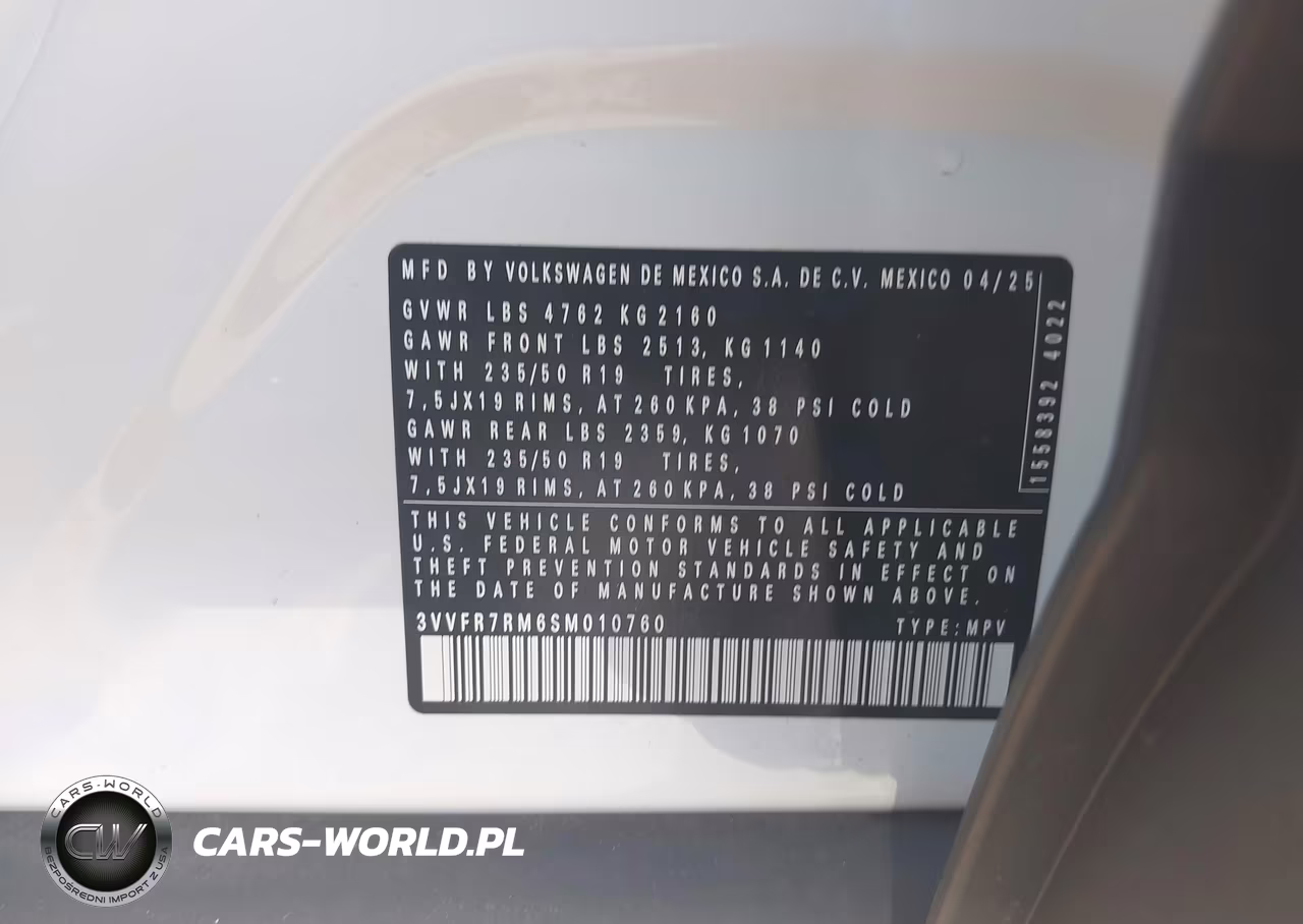 2025 Volkswagen Tiguan 2.0T Se VIN:3VVFR7RM6SM010760 - 9