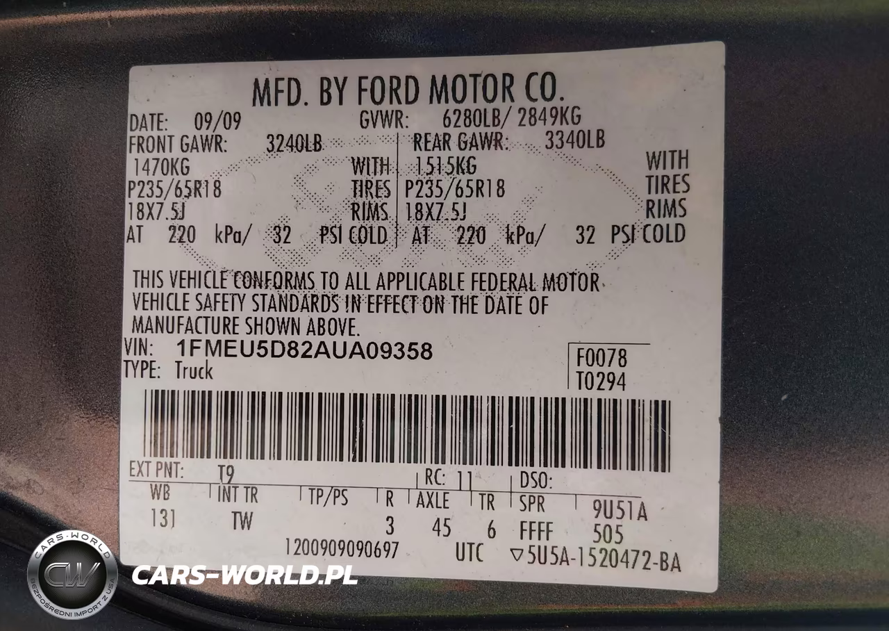 2010 Ford Explorer Sport Trac Limited VIN:1FMEU5D82AUA09358 - 9