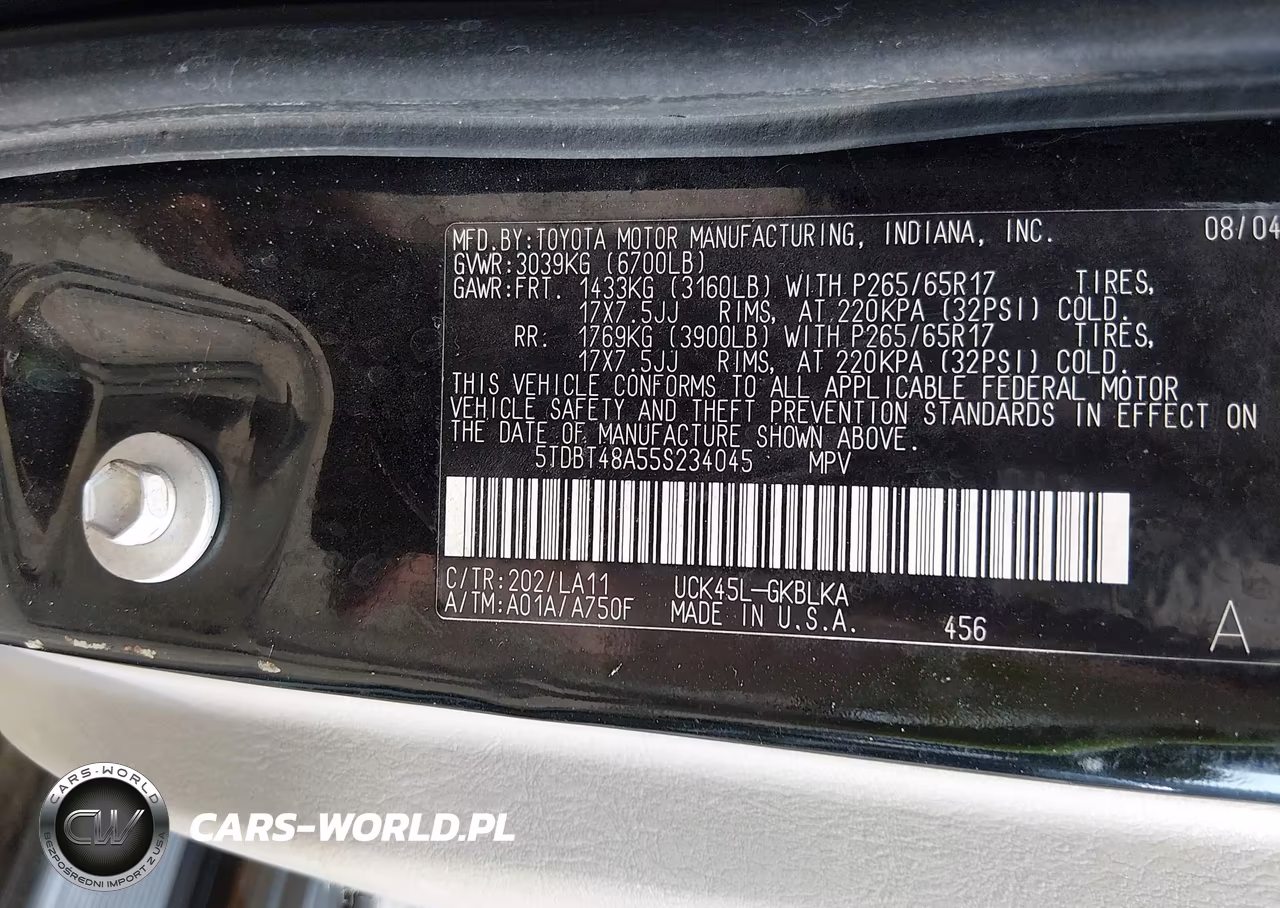 2005 Toyota Sequoia Limited V8 VIN:5TDBT48A55S234045 - 9