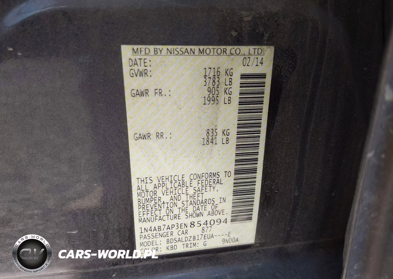 2014 Nissan Sentra Fe+ S-Fe+ Sv-S-Sl-Sr-Sv VIN:1N4AB7AP3EN854094 - 9