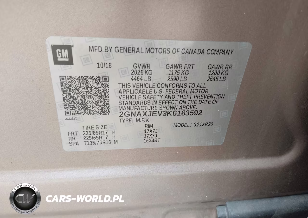 2019 Chevrolet Equinox Lt VIN:2GNAXJEV3K6163592 - 9