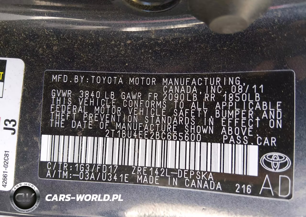 2011 Toyota Corolla Base VIN:2T1BU4EE2BC665600 - 9