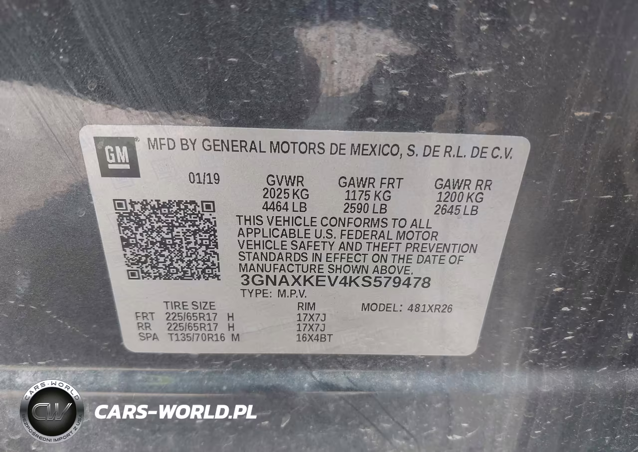 2019 Chevrolet Equinox Lt VIN:3GNAXKEV4KS579478 - 9