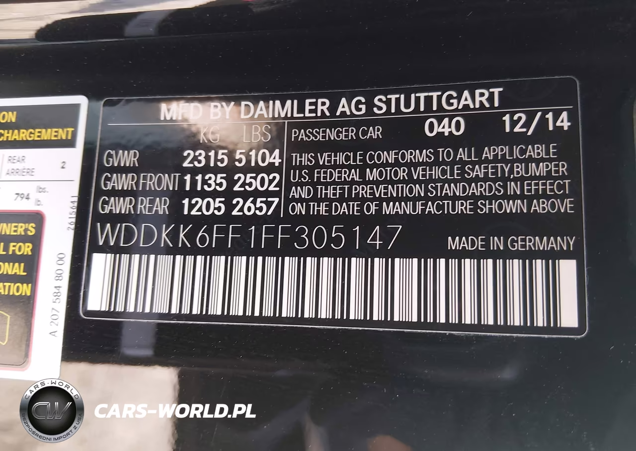 2015 Mercedes-Benz E 400 VIN:WDDKK6FF1FF305147 - 9