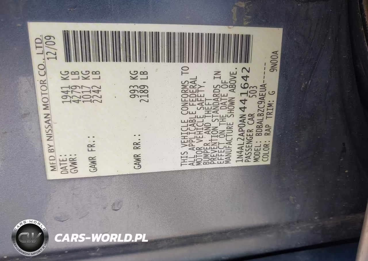 2010 Nissan Altima 2.5 S VIN:1N4AL2AP0AN441642 - 9
