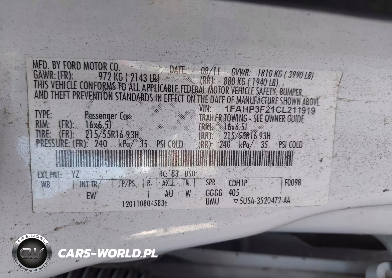 2012 Ford Focus Se VIN:1FAHP3F21CL211919 - 9