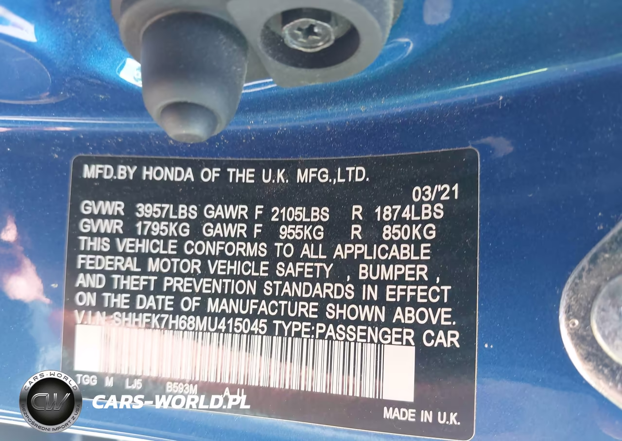 2021 Honda Civic Ex VIN:SHHFK7H68MU415045 - 9