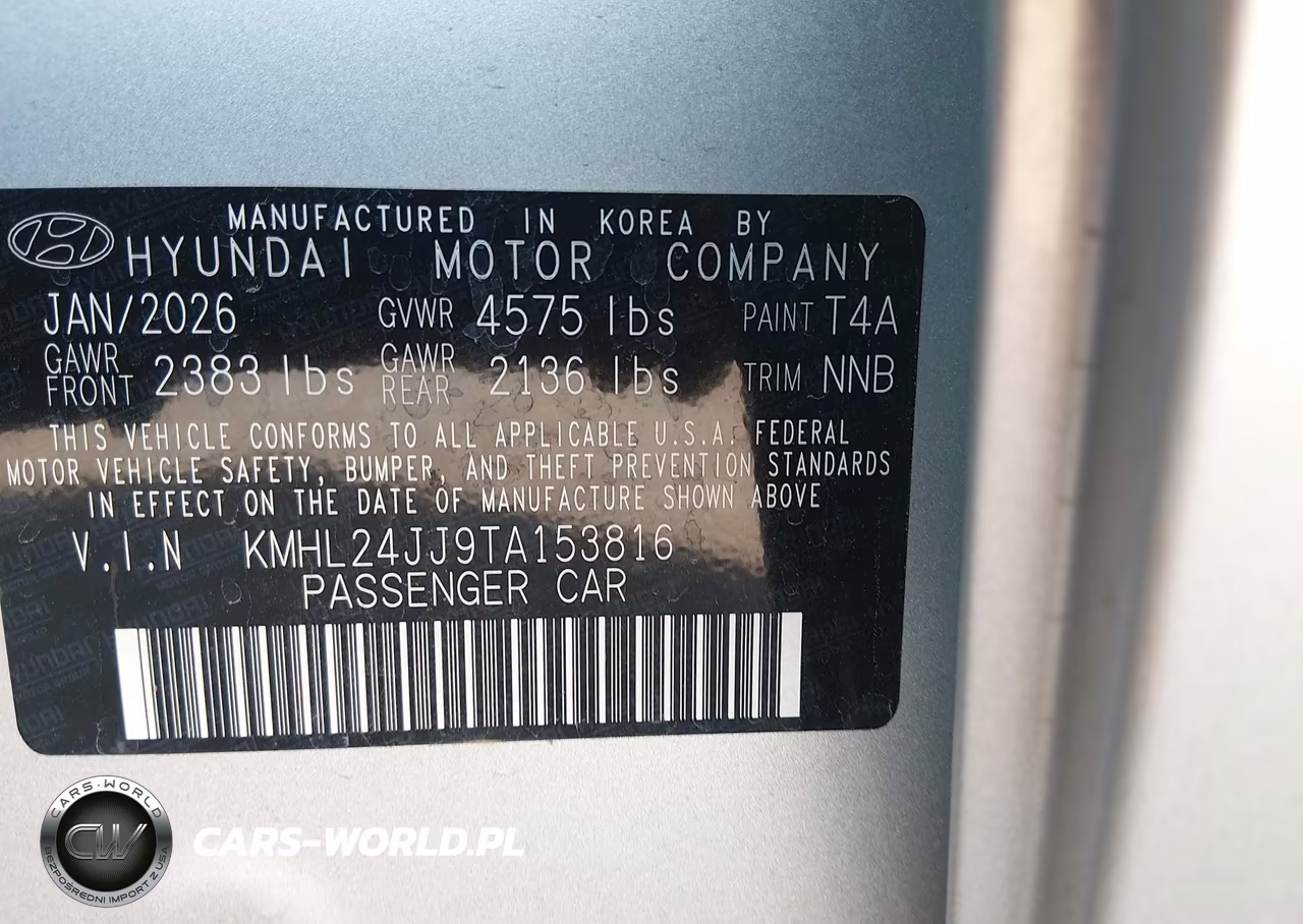 2026 Hyundai Sonata Hybrid Blue VIN:KMHL24JJ9TA153816 - 9
