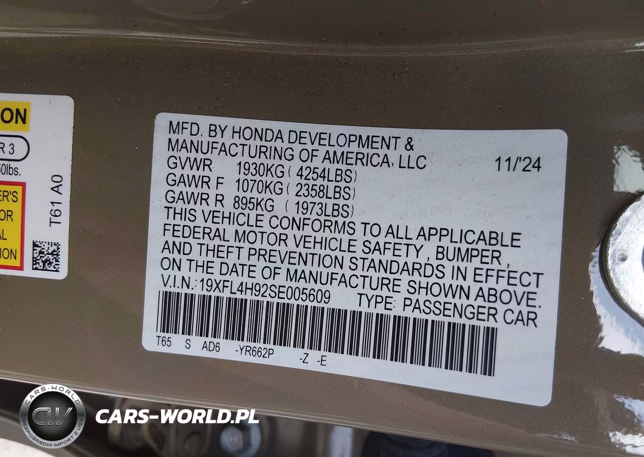 2025 Honda Civic Hybrid Sport Touring VIN:19XFL4H92SE005609 - 9