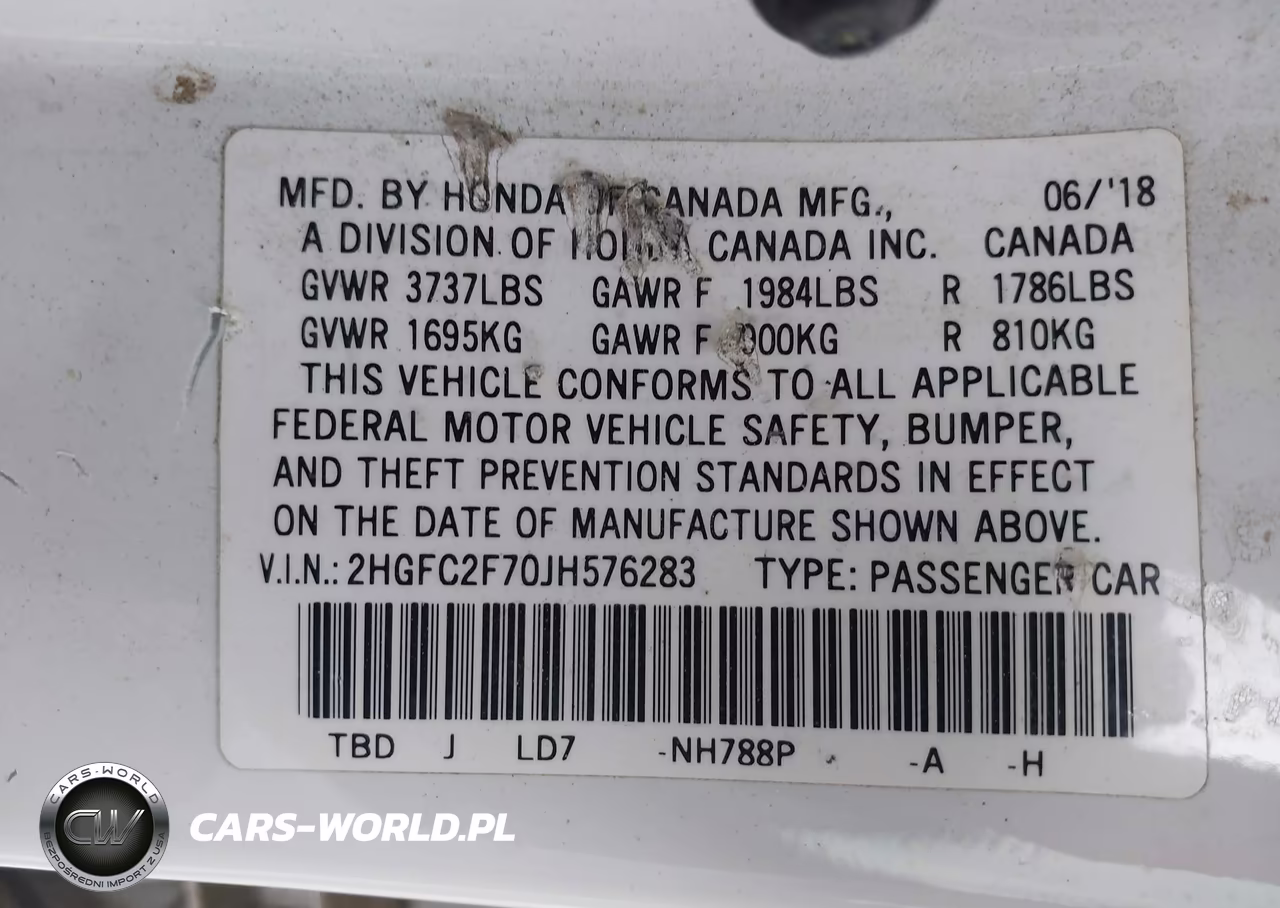 2018 Honda Civic Ex VIN:2HGFC2F70JH576283 - 9