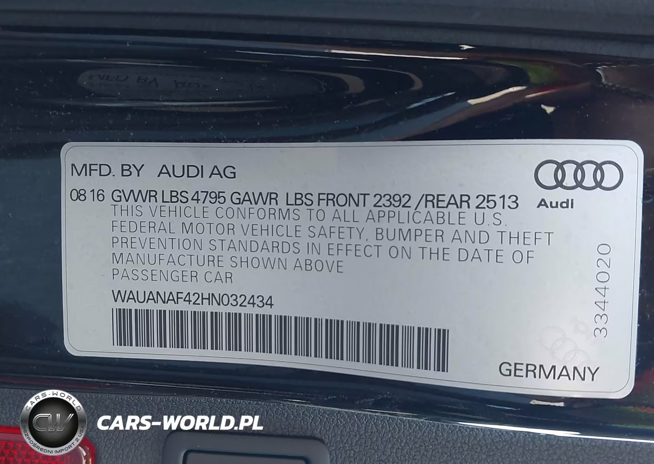 2017 Audi A4 Premium VIN:WAUANAF42HN032434 - 9