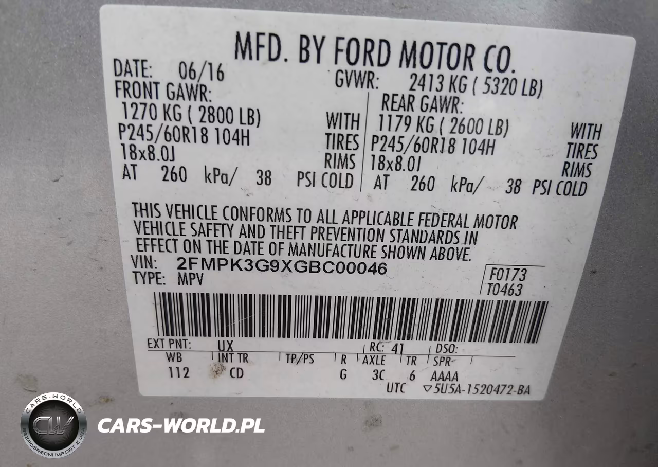 2016 Ford Edge Se VIN:2FMPK3G9XGBC00046 - 9