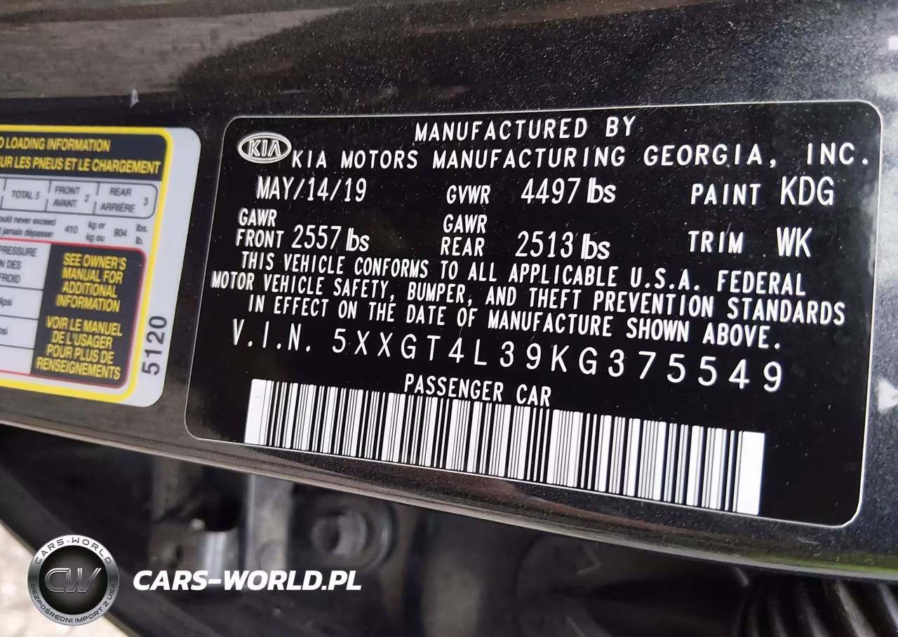 2019 Kia Optima Lx VIN:5XXGT4L39KG375549 - 9