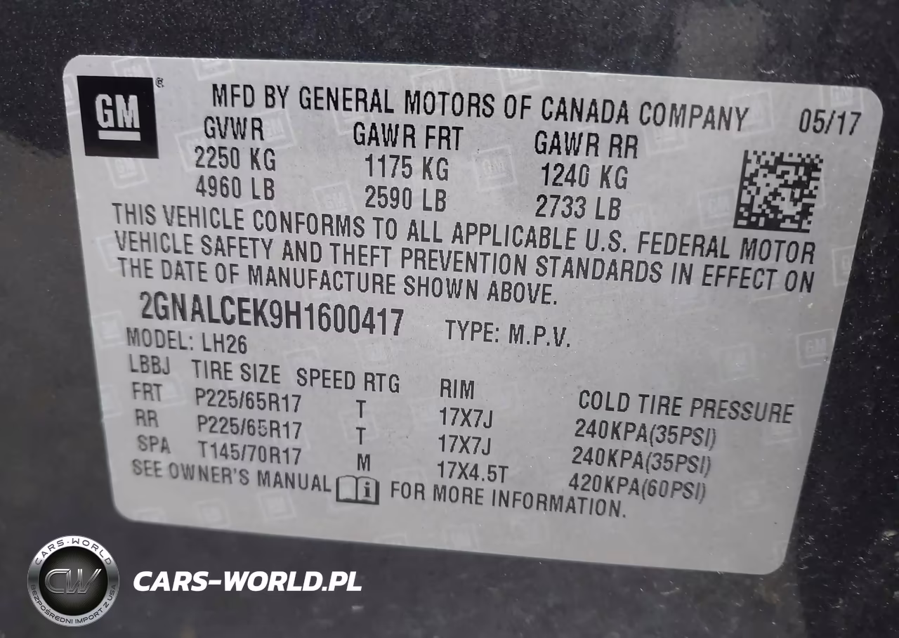 2017 Chevrolet Equinox Lt VIN:2GNALCEK9H1600417 - 9