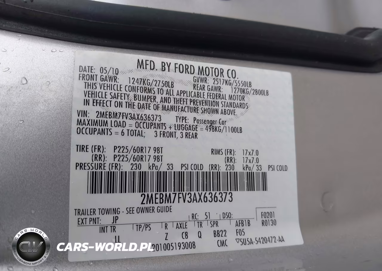 2010 Mercury Grand Marquis Ls (Fleet Only) VIN:2MEBM7FV3AX636373 - 9
