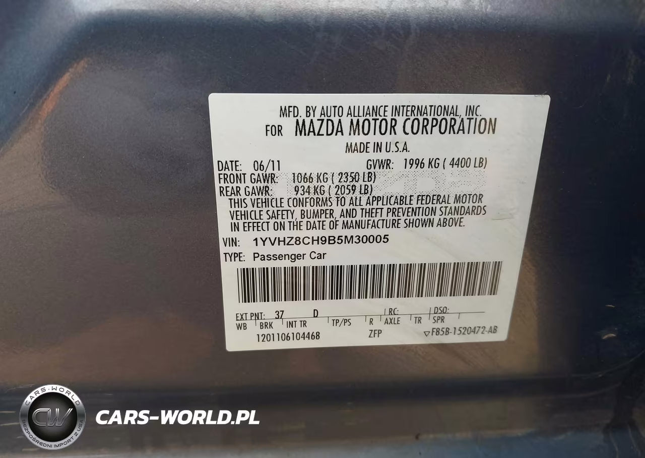 2011 Mazda Mazda6 I Touring Plus VIN:1YVHZ8CH9B5M30005 - 9