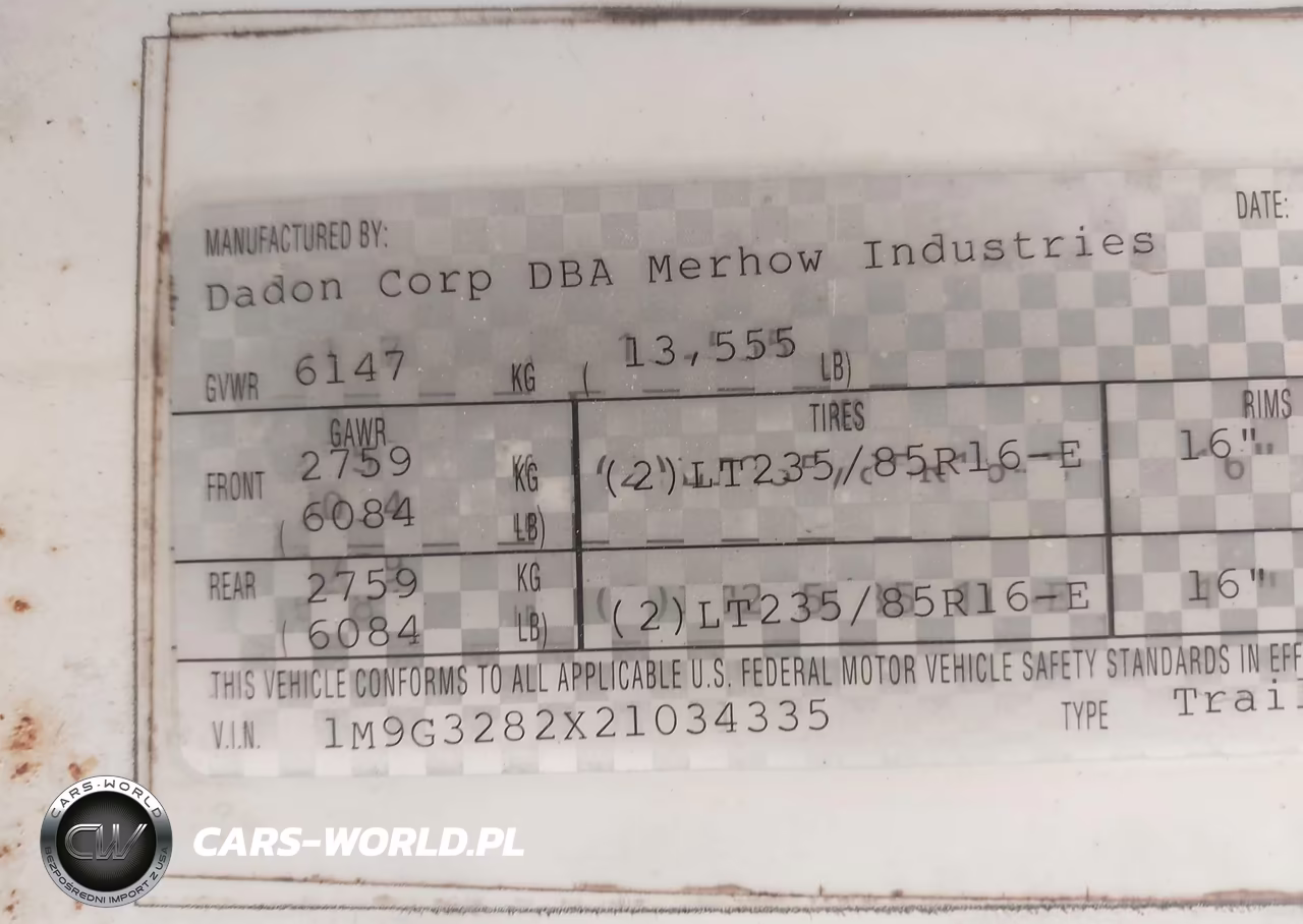 2002 Merlow Industries Other VIN:1M9G3282X21034335 - 9