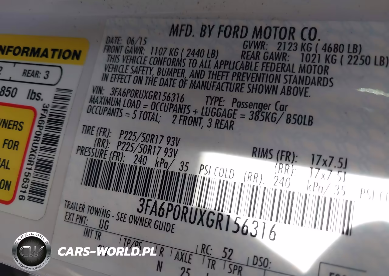 2016 Ford Fusion Hybrid Titanium VIN:3FA6P0RUXGR156316 - 9