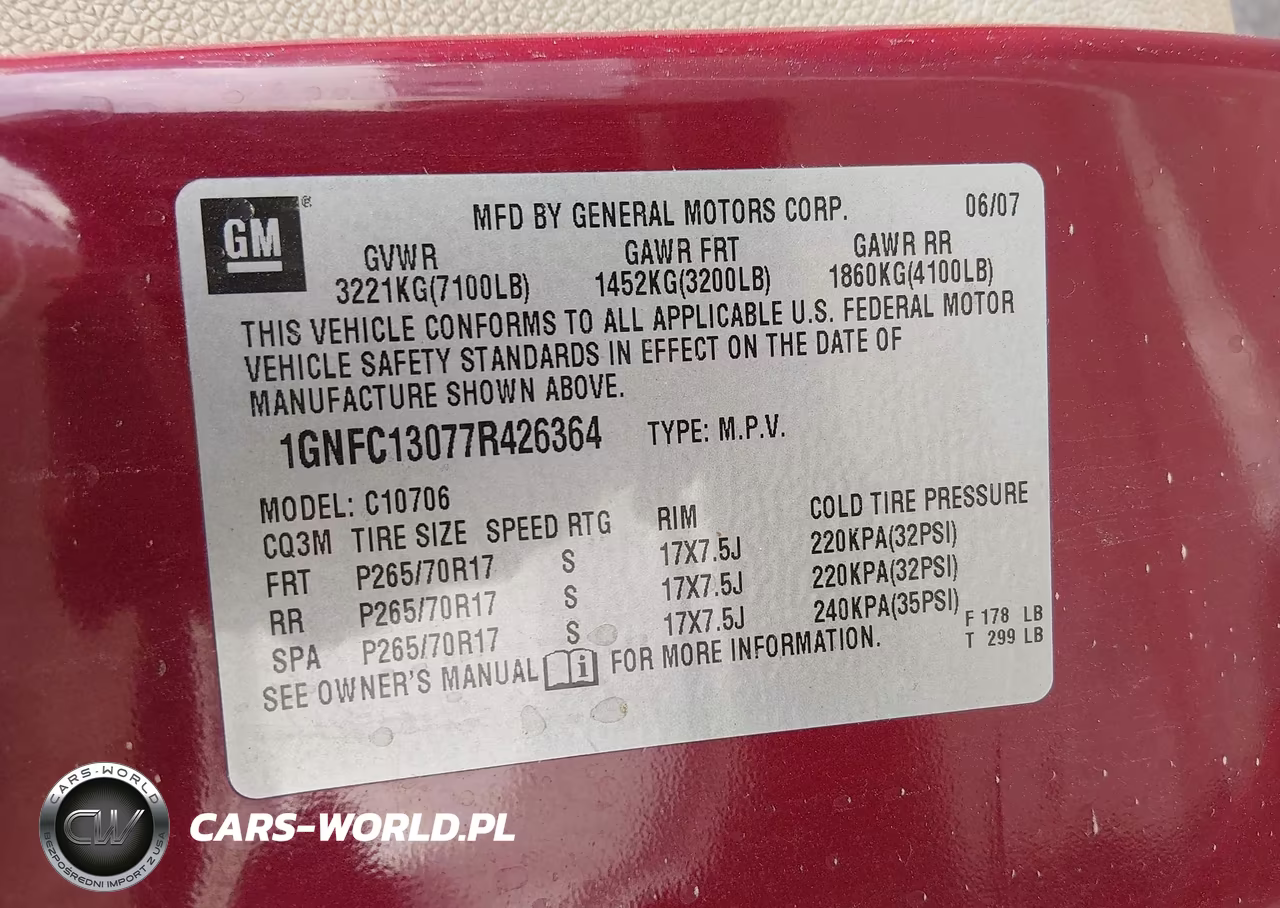 2007 Chevrolet Tahoe Ls VIN:1GNFC13077R426364 - 9