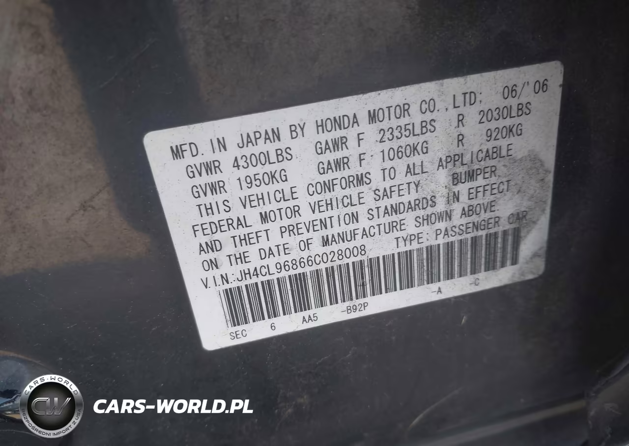 2006 Acura Tsx VIN:JH4CL96866C028008 - 9